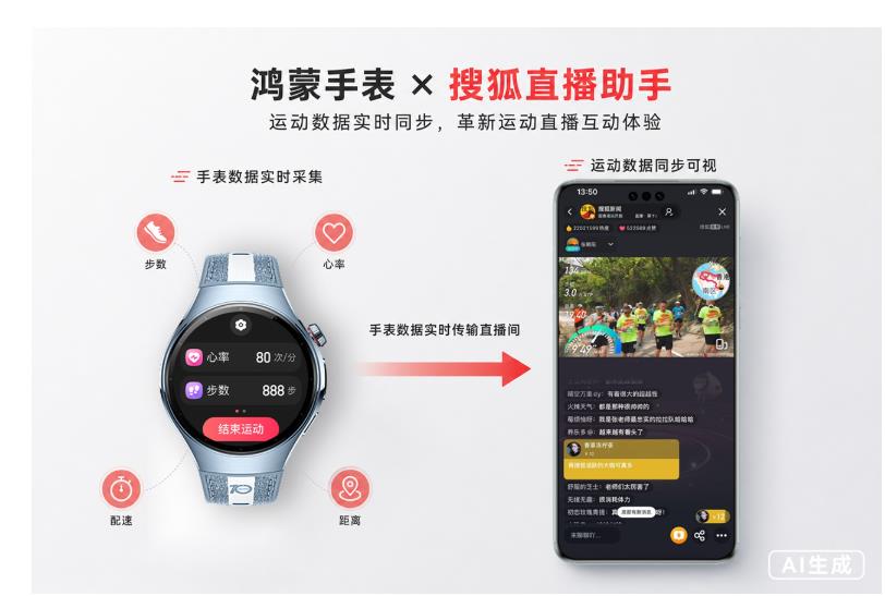 鸿蒙手表×搜狐直播助手：运动数据实时同步，革新运动直播互动体验