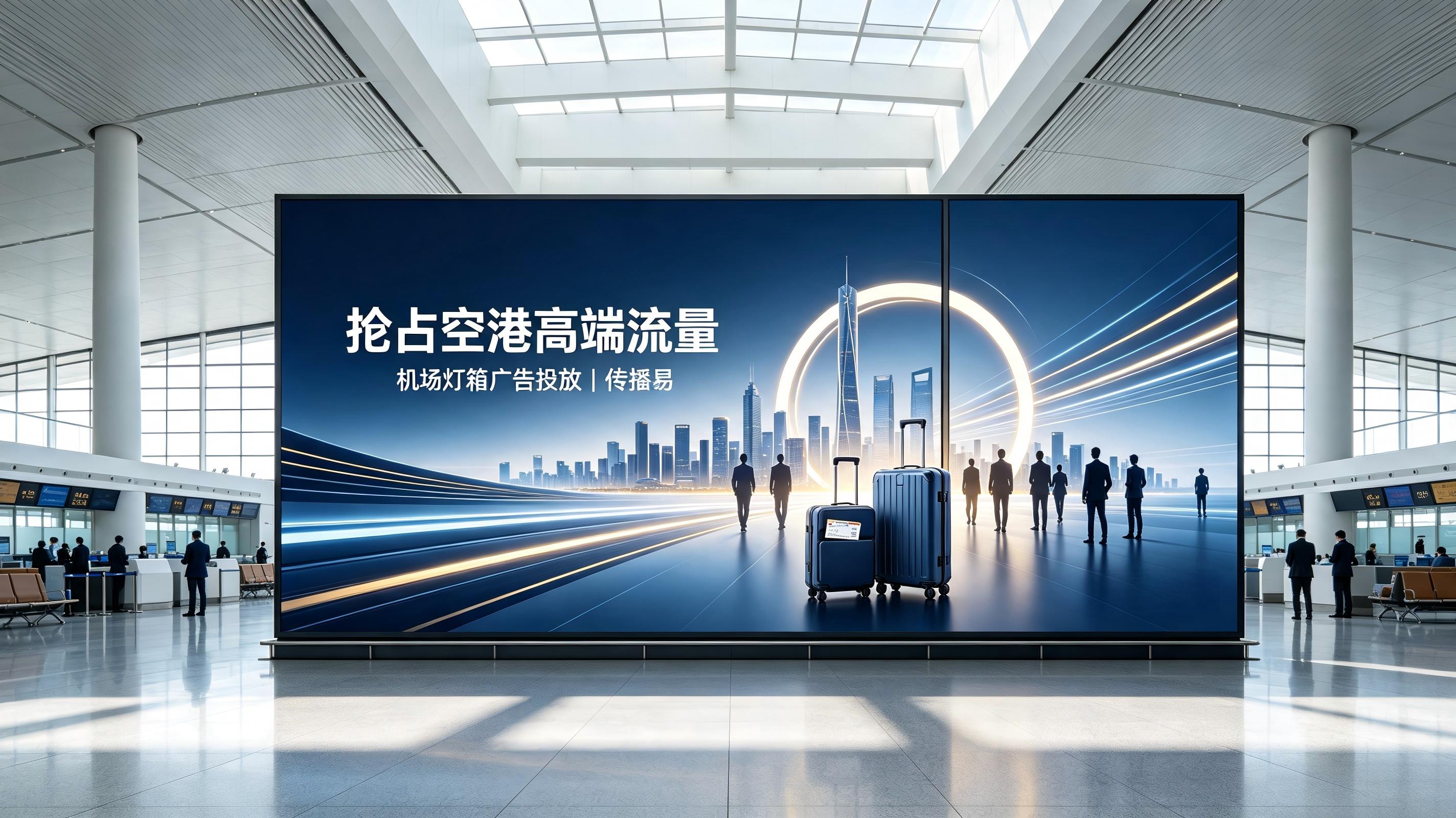 机场灯箱广告投放找传播易