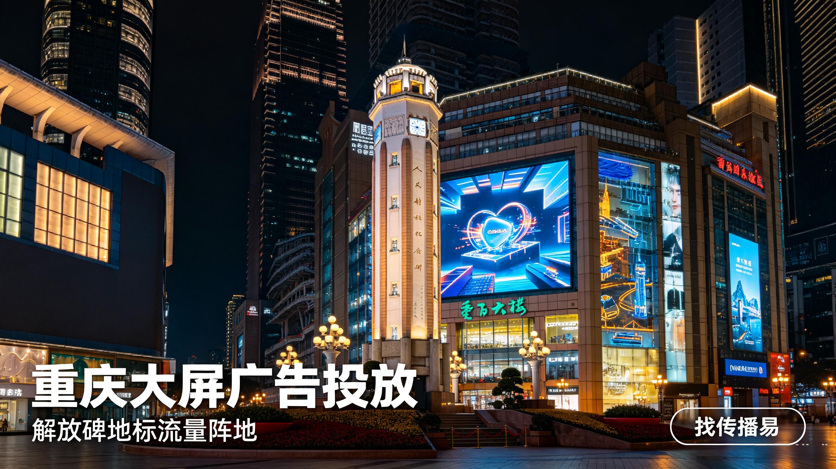 重庆解放碑户外大屏广告 传播易